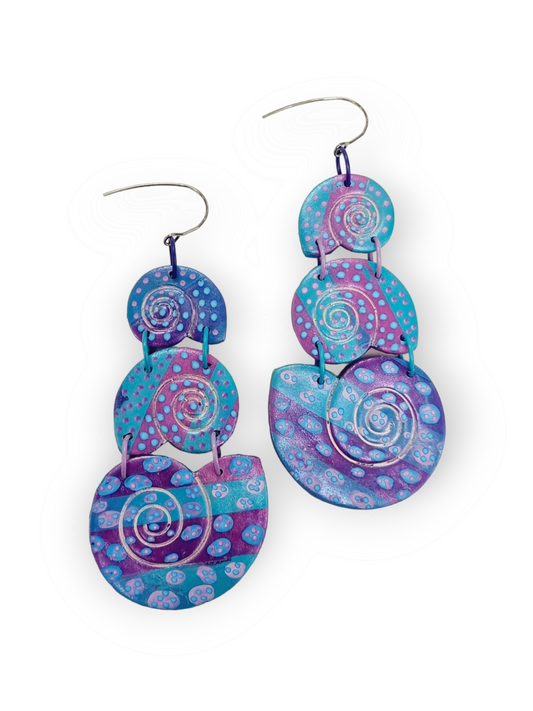 Up The Wazoo korvakorut Sassy Seashells, purple