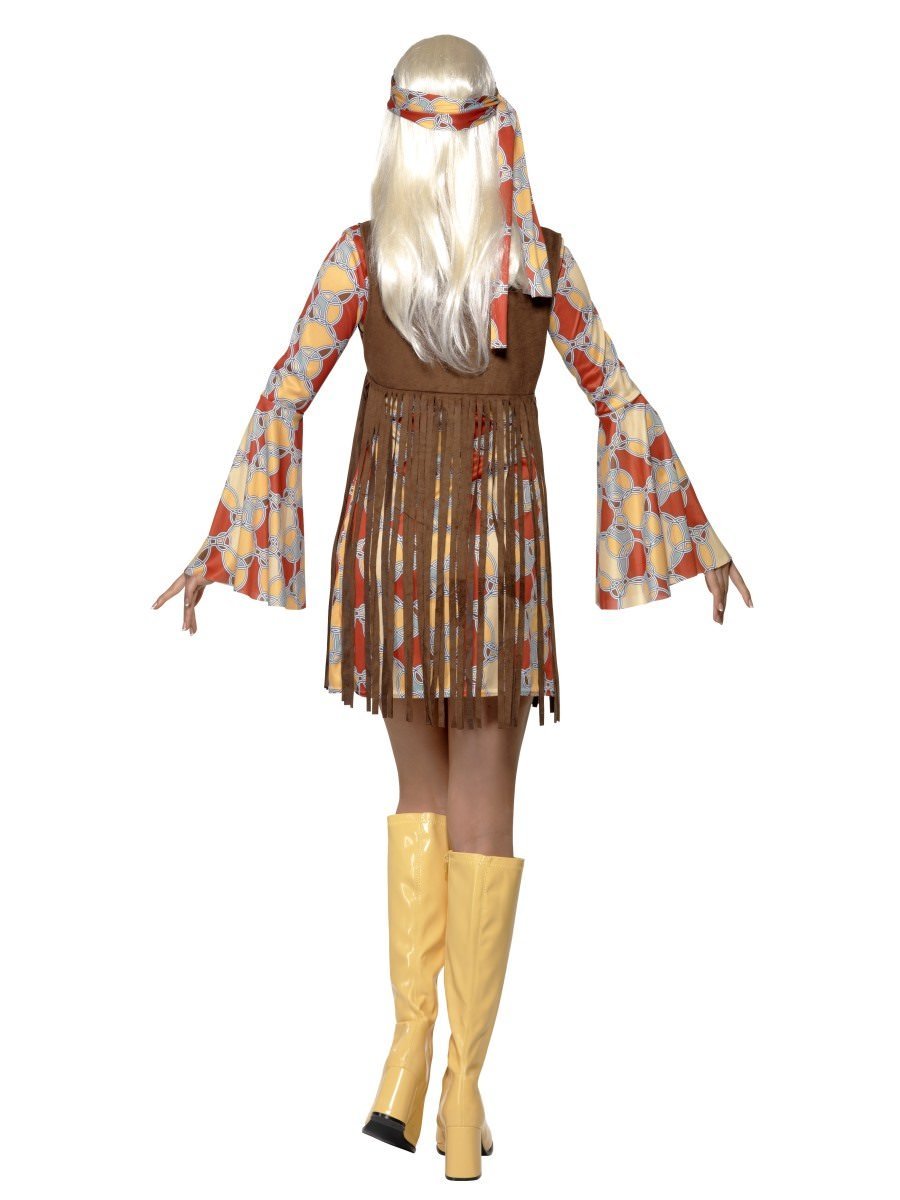 60-luvun hippimekko hapsuliivillä, maanläheiset värit