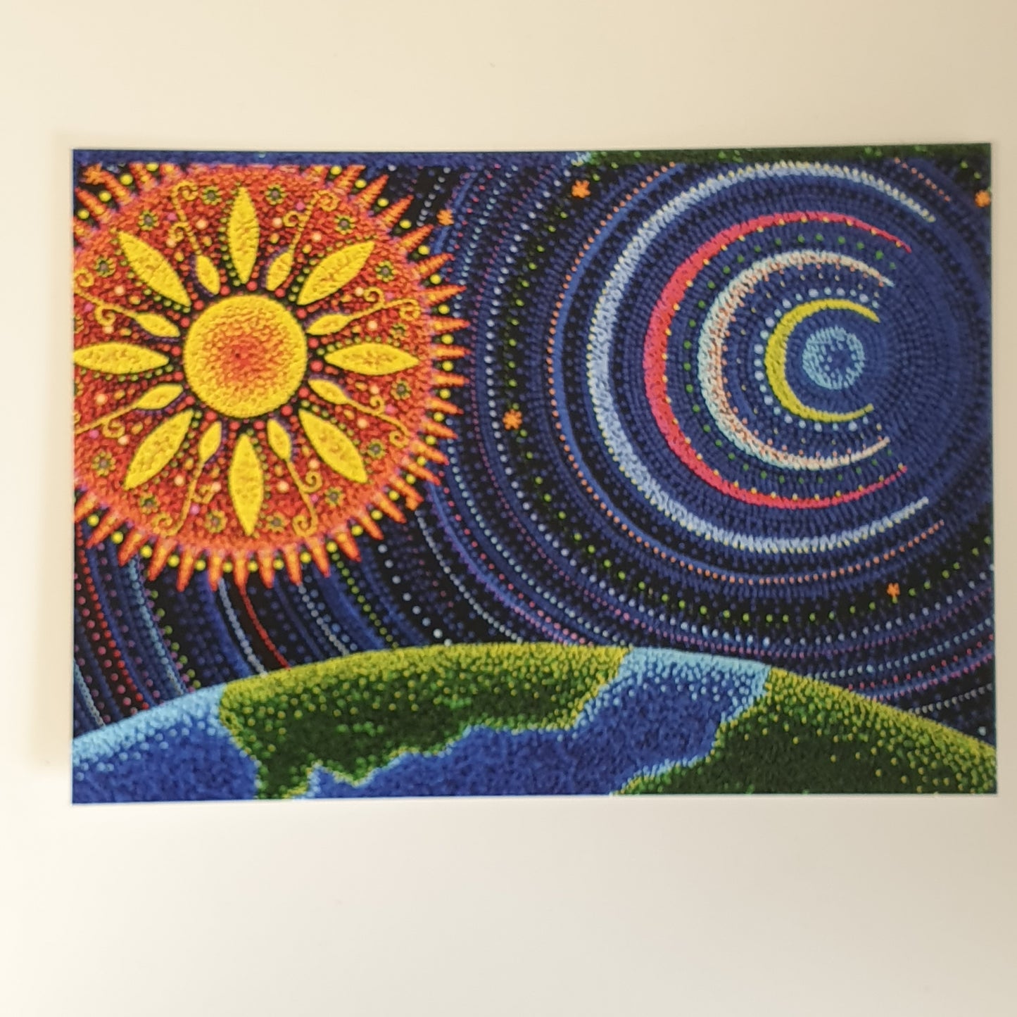 Leinoart maa, kuu ja aurinko-kortti