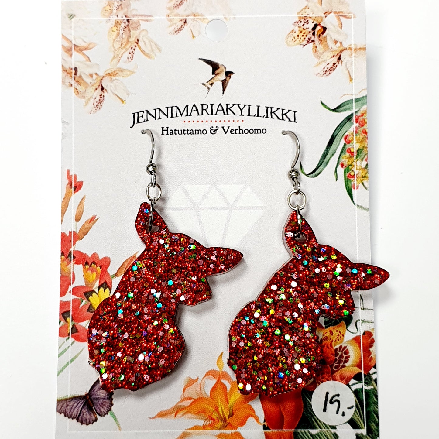 JenniMariaKyllikki korvakorut Söpö, punainen