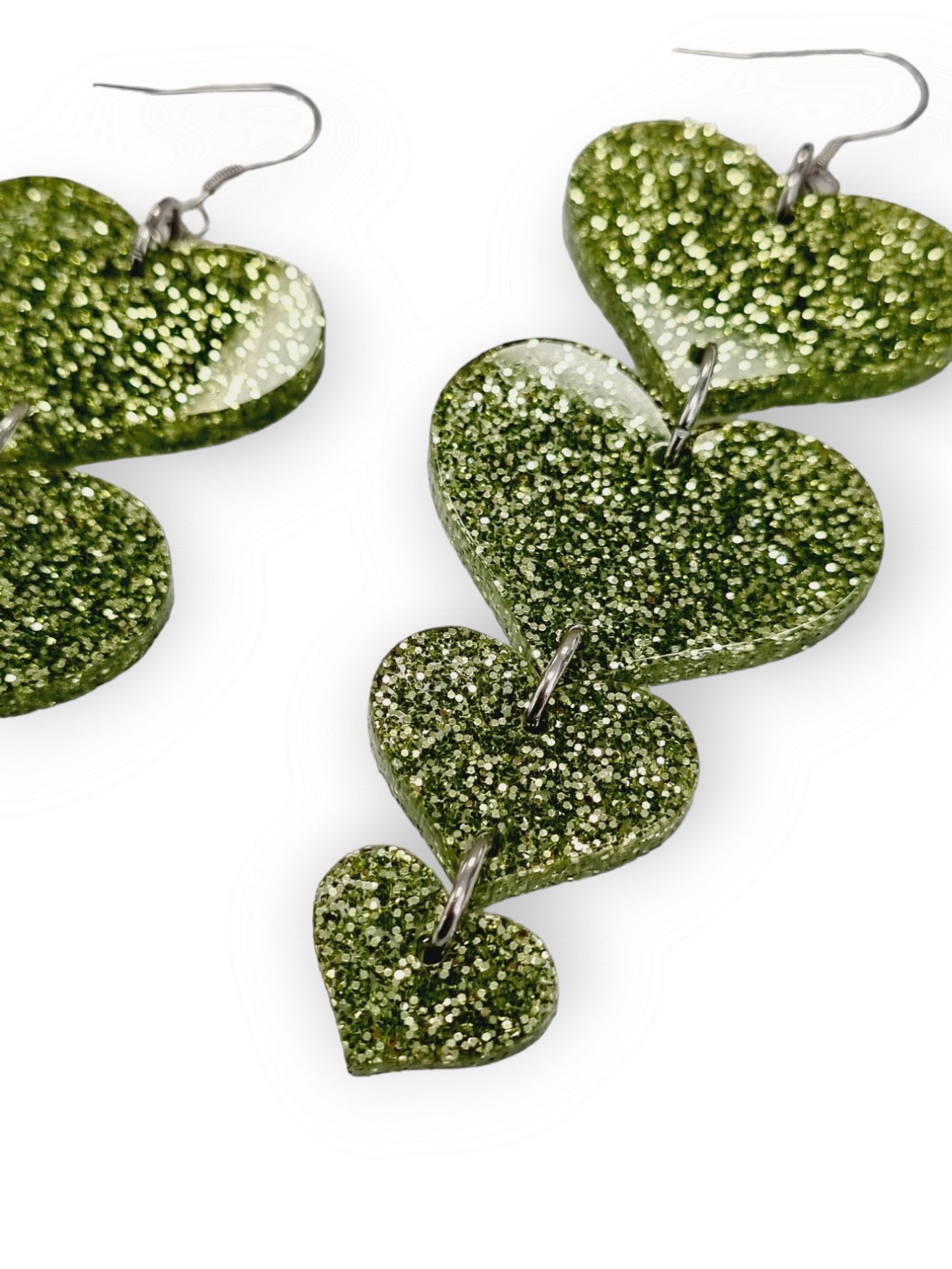Ruffle Army korvakorut Glitter Heart Garland, pixie green