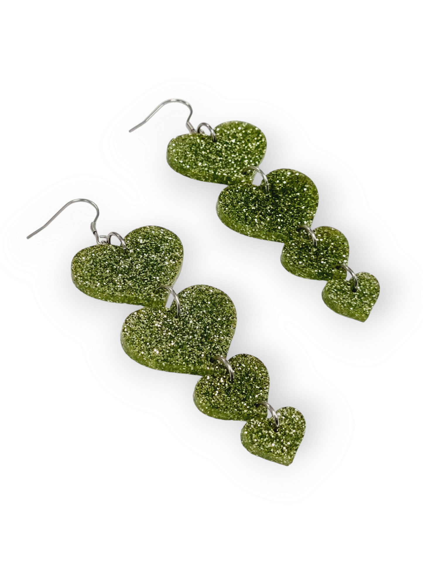 Ruffle Army korvakorut Glitter Heart Garland, pixie green