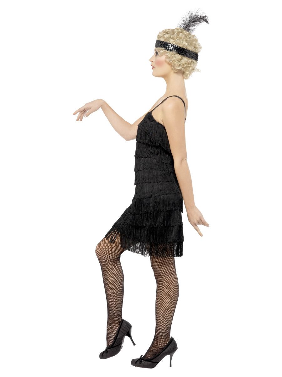 Flappertanssijan minimekko (säädettävät olkaimet) ja pääpanta