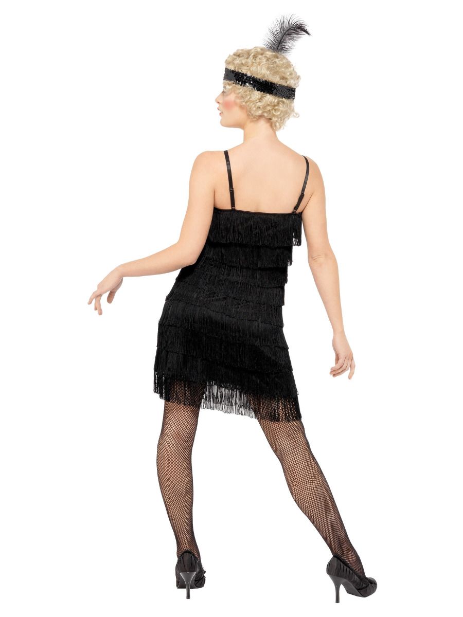 Flappertanssijan minimekko (säädettävät olkaimet) ja pääpanta