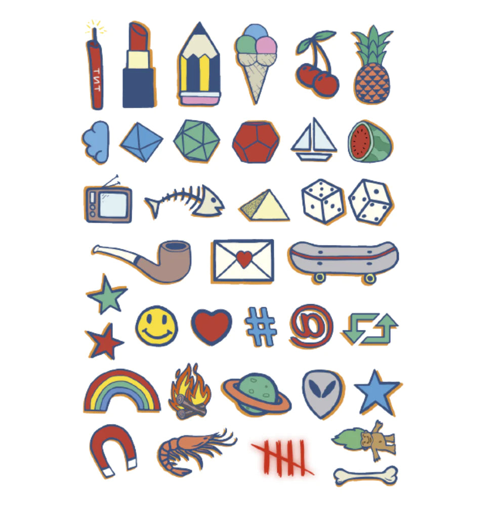 Siirtokuvatatuoinnit Basic Colourful (2 arkkia)