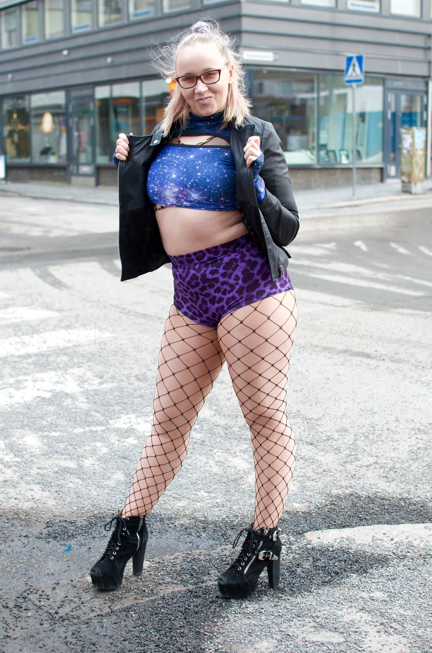Shortsit Leopard Purple