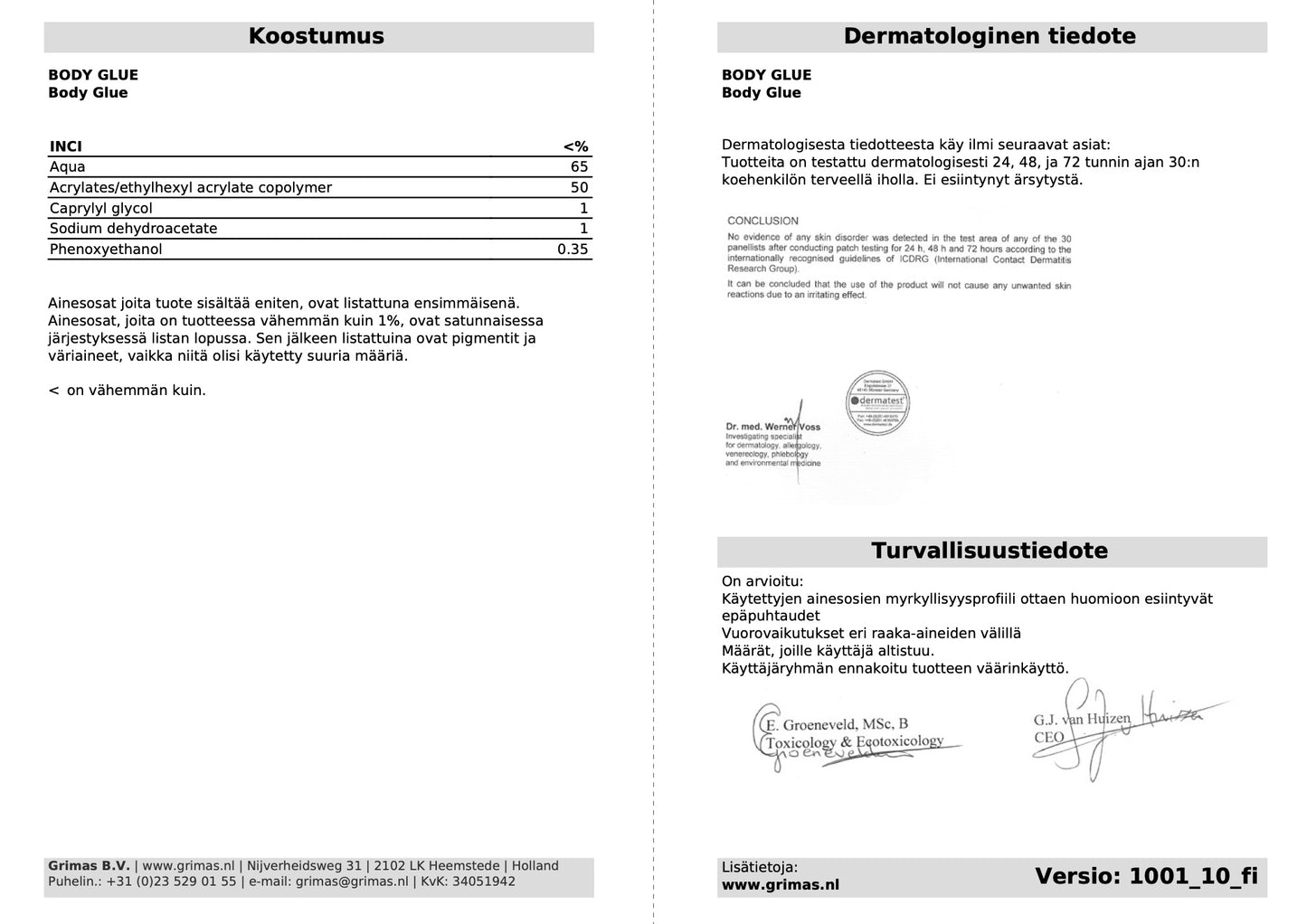 GRIMAS Body Glue 10ml (monikäyttöiholiima)