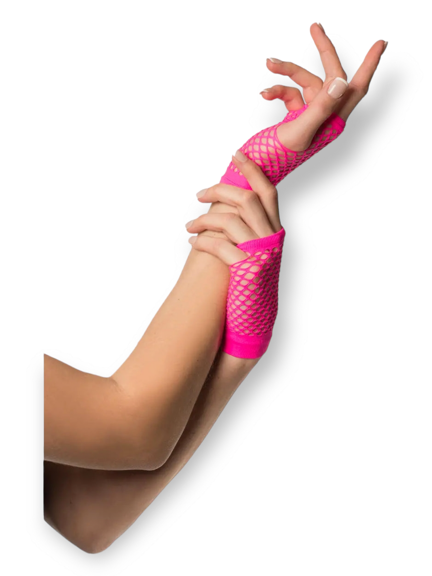 Lyhytvartiset verkkokäsineet, neonpinkki (UV)