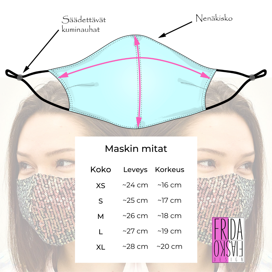 Frida Fiasko paljettimaski Hot Pink