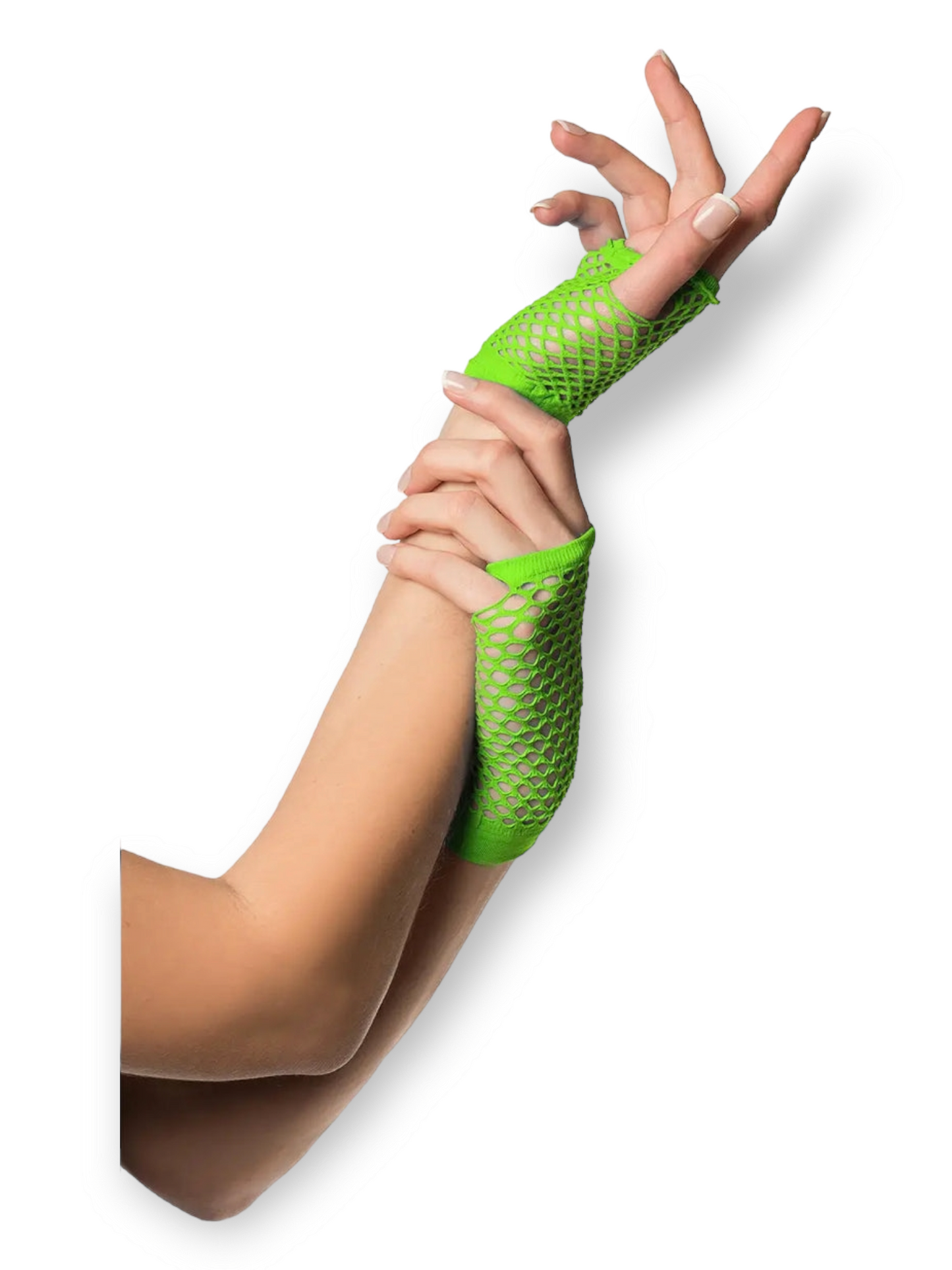 Lyhytvartiset verkkokäsineet, neonvihreä (UV)