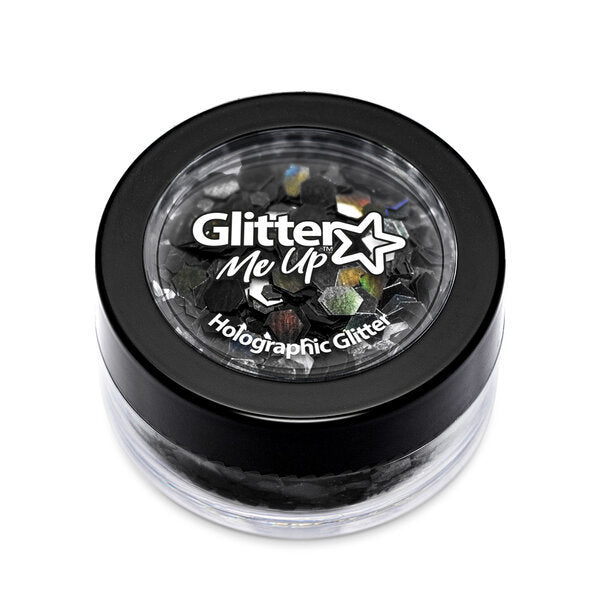 PaintGlow Holographic Chunky Glitter, Black Star
