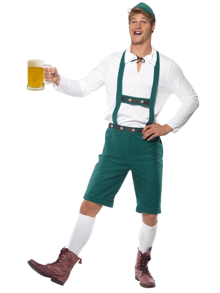 Oktoberfest -asu (housut, paita ja hattu), vihreä