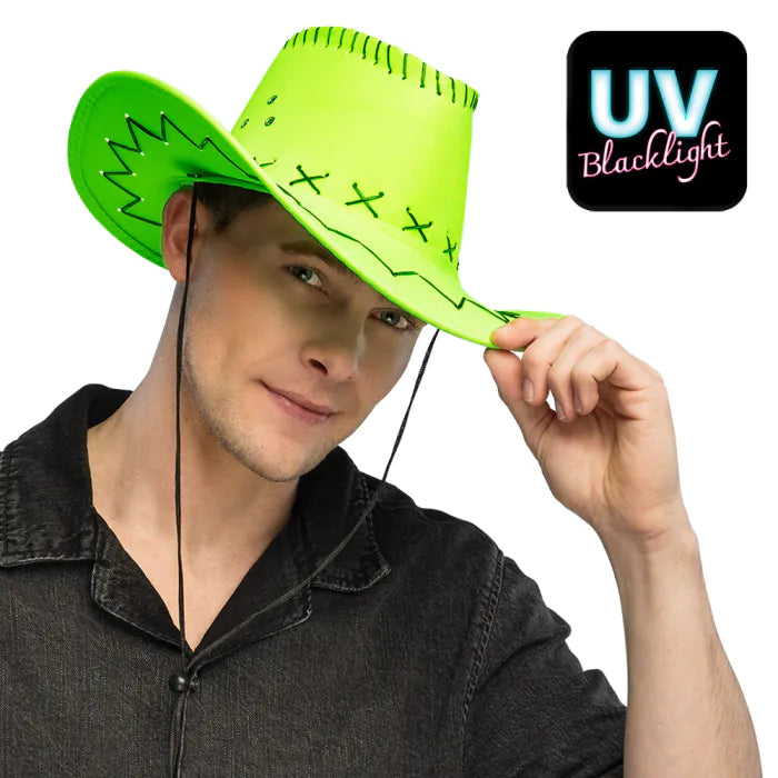 Cowboyn stetson, neonvihreä (UV)