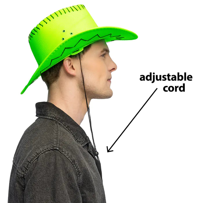 Cowboyn stetson, neonvihreä (UV)