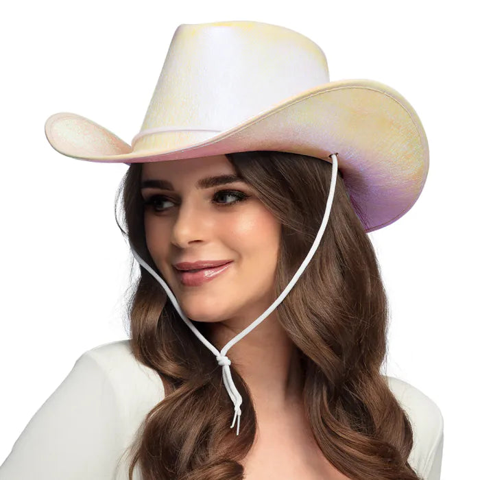 Cowboyhattu Pearlescent, valkoinen