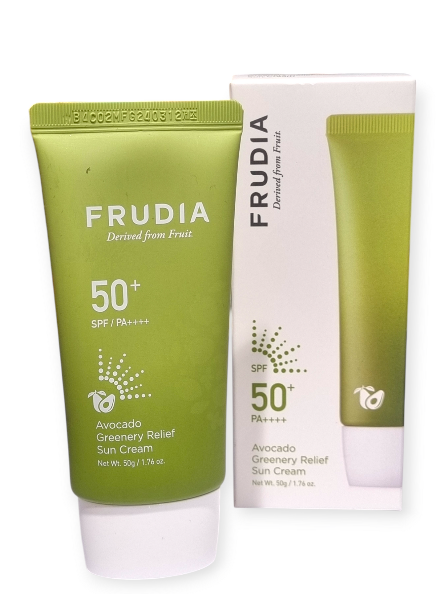 FRUDIA Avocado Relief Sun Cream SPF 50+ (ihoa rauhoittava aurinkovoide)