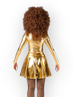 Pitkähihainen crop top Disco Babe, kulta
