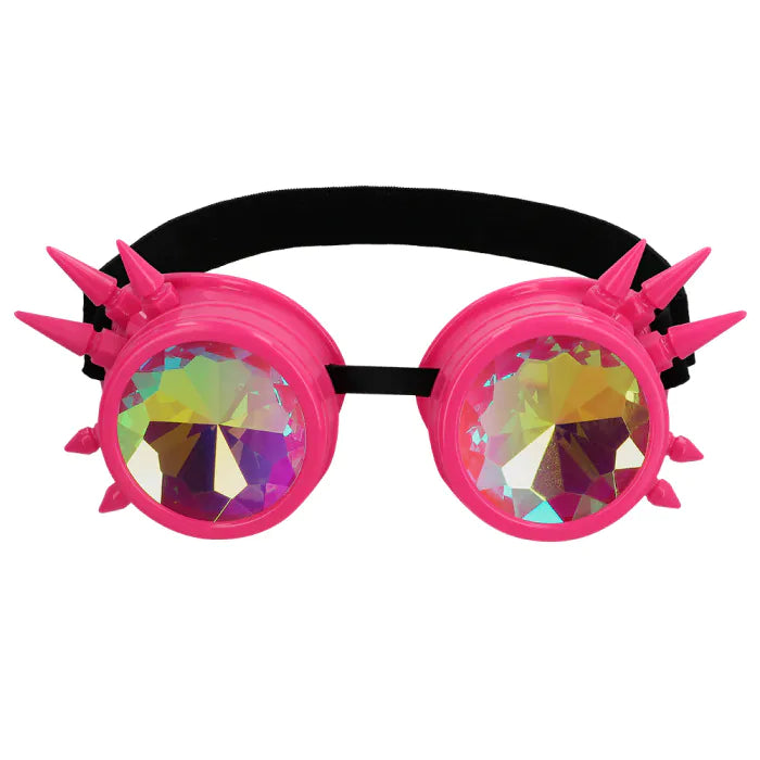 Steampunk Gogglesit, neon pink spikes (UV)