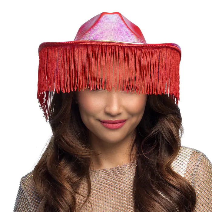 Cowboyhattu Festival Fringes, tulinen punainen
