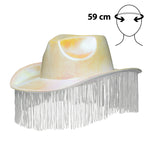 Cowboyhattu Festival Fringes, valkoinen