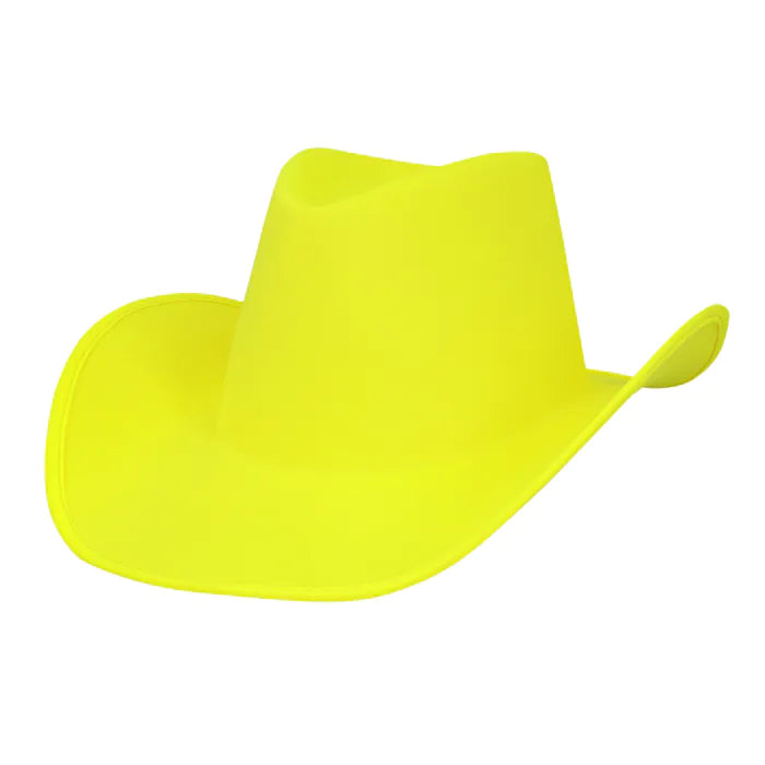 UV-reaktiivinen cowboyhattu, neonkeltainen