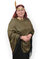Poncho ja sulkapanta Art Deco