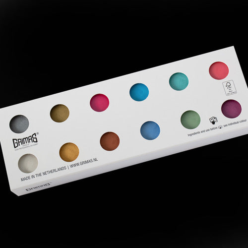 GRIMAS Water Make-up kasvomaalipaletti 12kpl, Pearl (jättikoko)