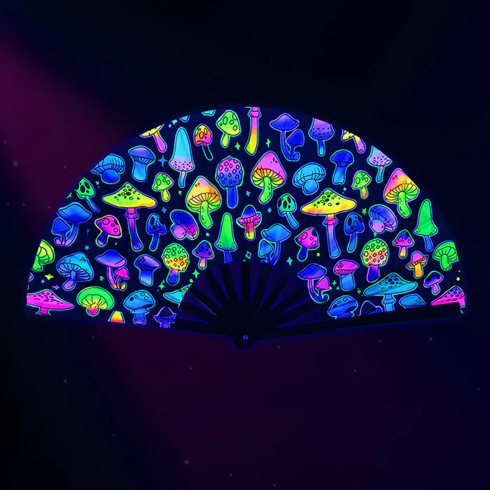 Jättikokoinen viuhka Neon Mushrooms (UV)