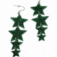 Ruffle Army korvakorut Glitter Star Garland, forest green