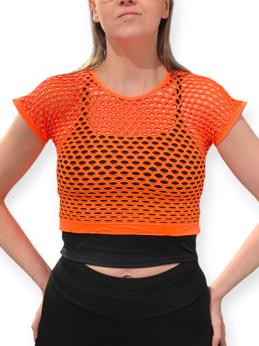 Joustava verkkotoppi, neonoranssi (UV)