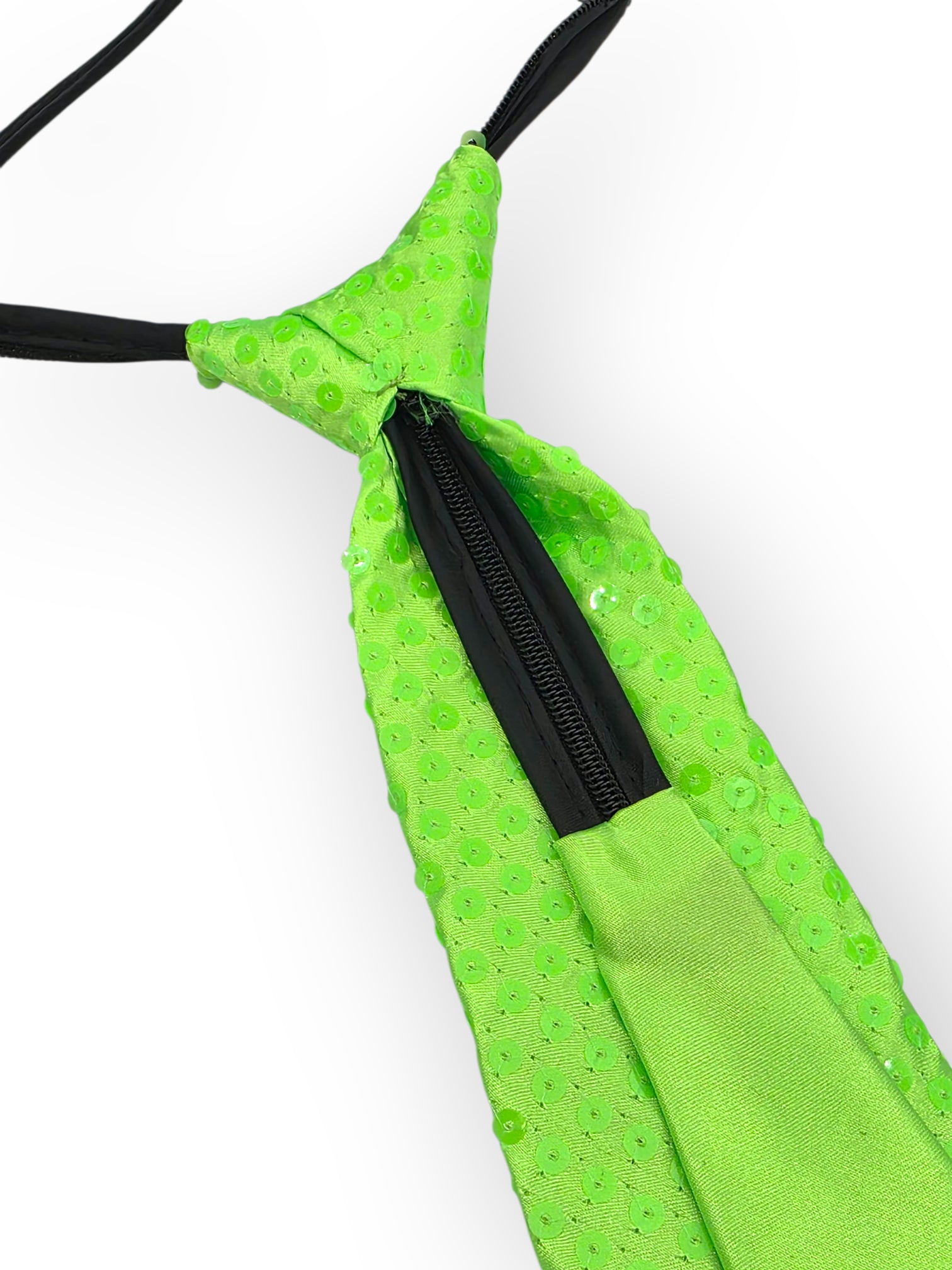 Kravatti paljettipinnalla, neonvihreä (UV)