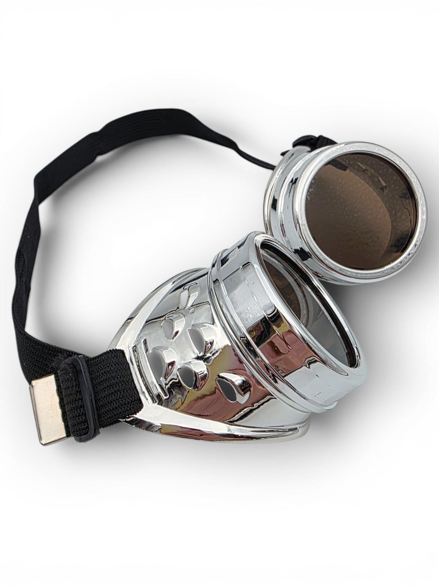 Steampunk Gogglesit, metallic silver