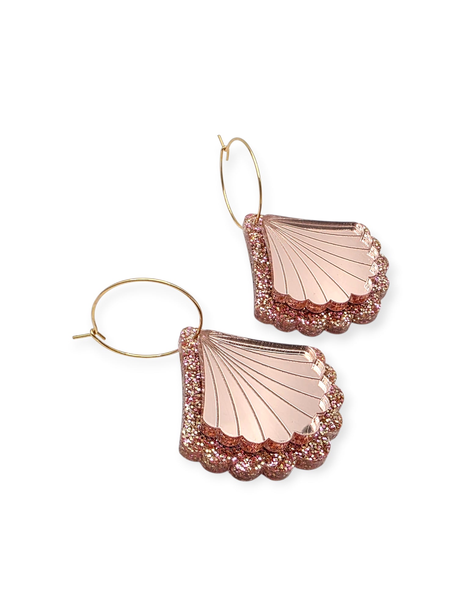 Ruffle Army korvakorut Shiny Seashell, rose gold