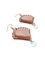 Ruffle Army korvakorut Shiny Seashell Drop, rose gold