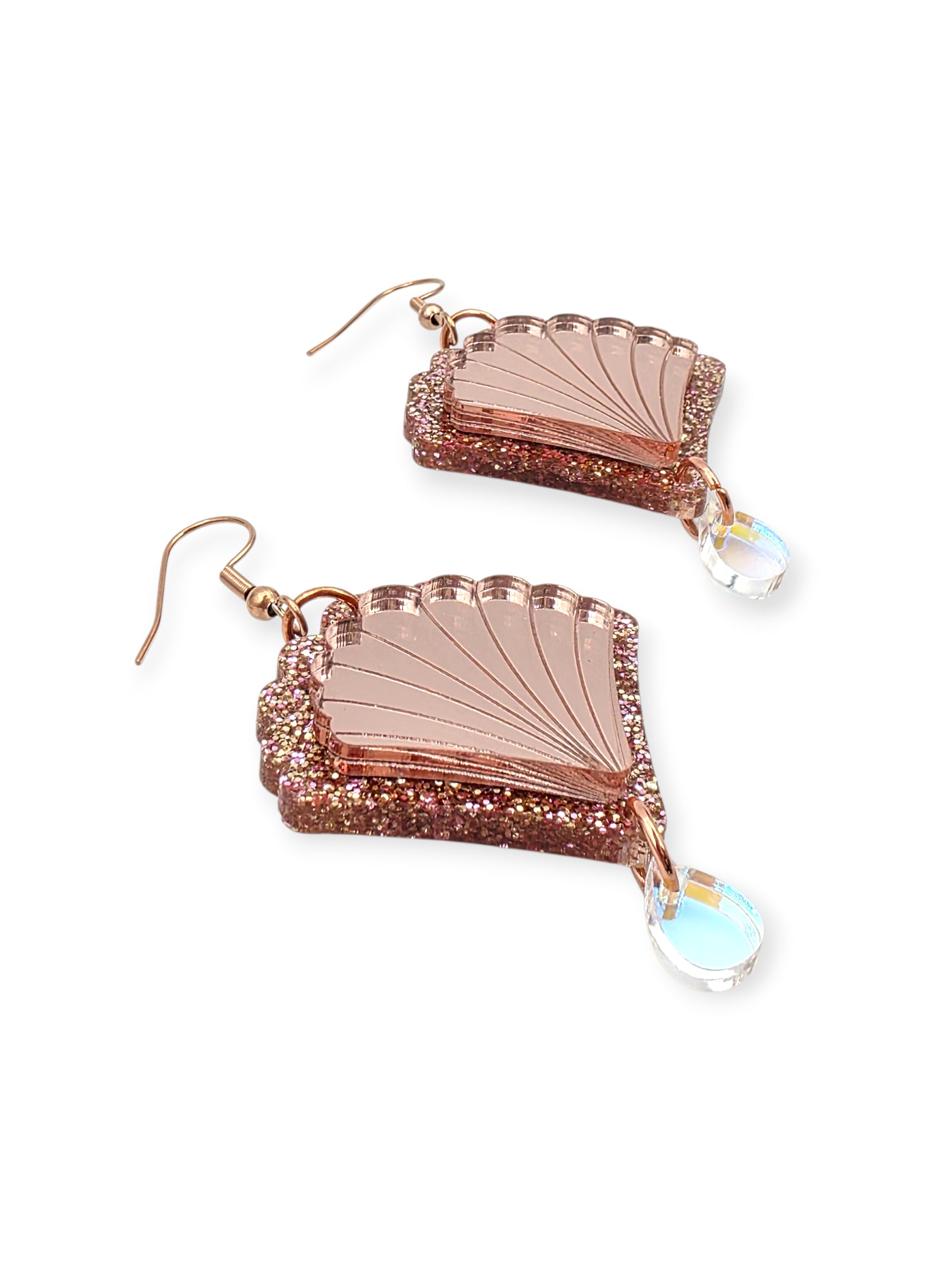 Ruffle Army korvakorut Shiny Seashell Drop, rose gold