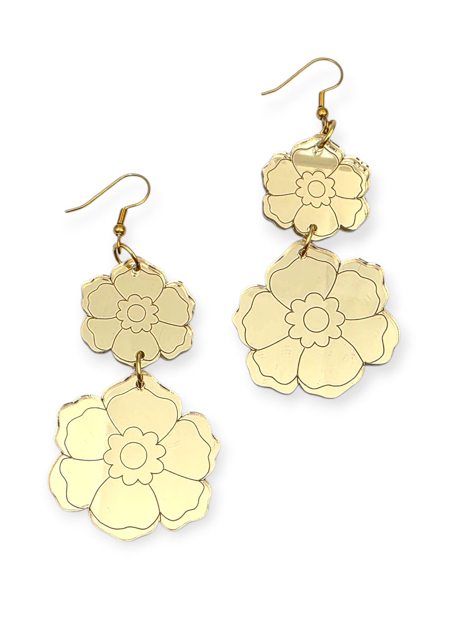 Ruffle Army korvakorut Double Floral Fantasy, gold