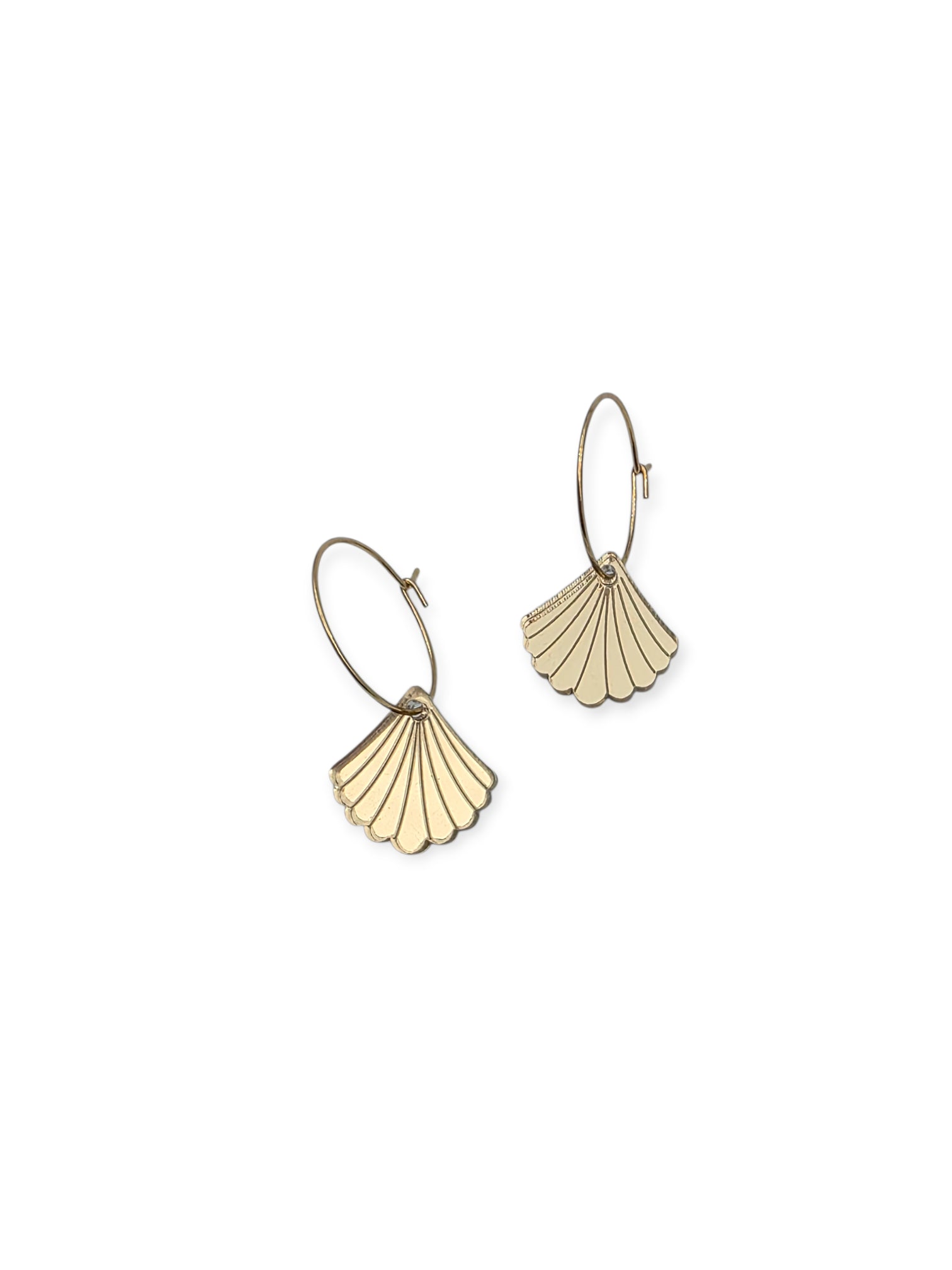 Ruffle Army korvakorut Mini Seashell, gold