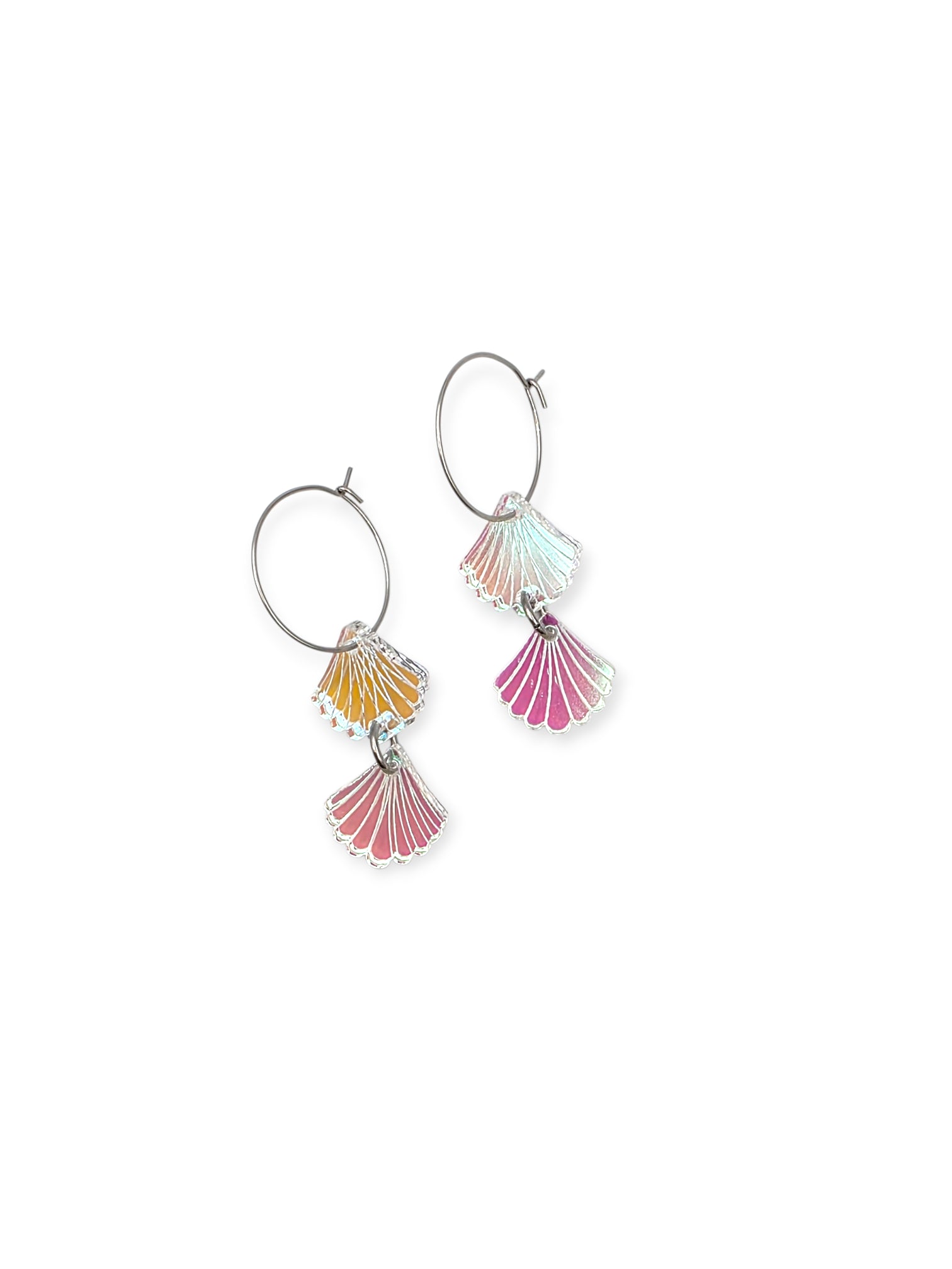 Ruffle Army korvakorut Mini Seashell Double, clear