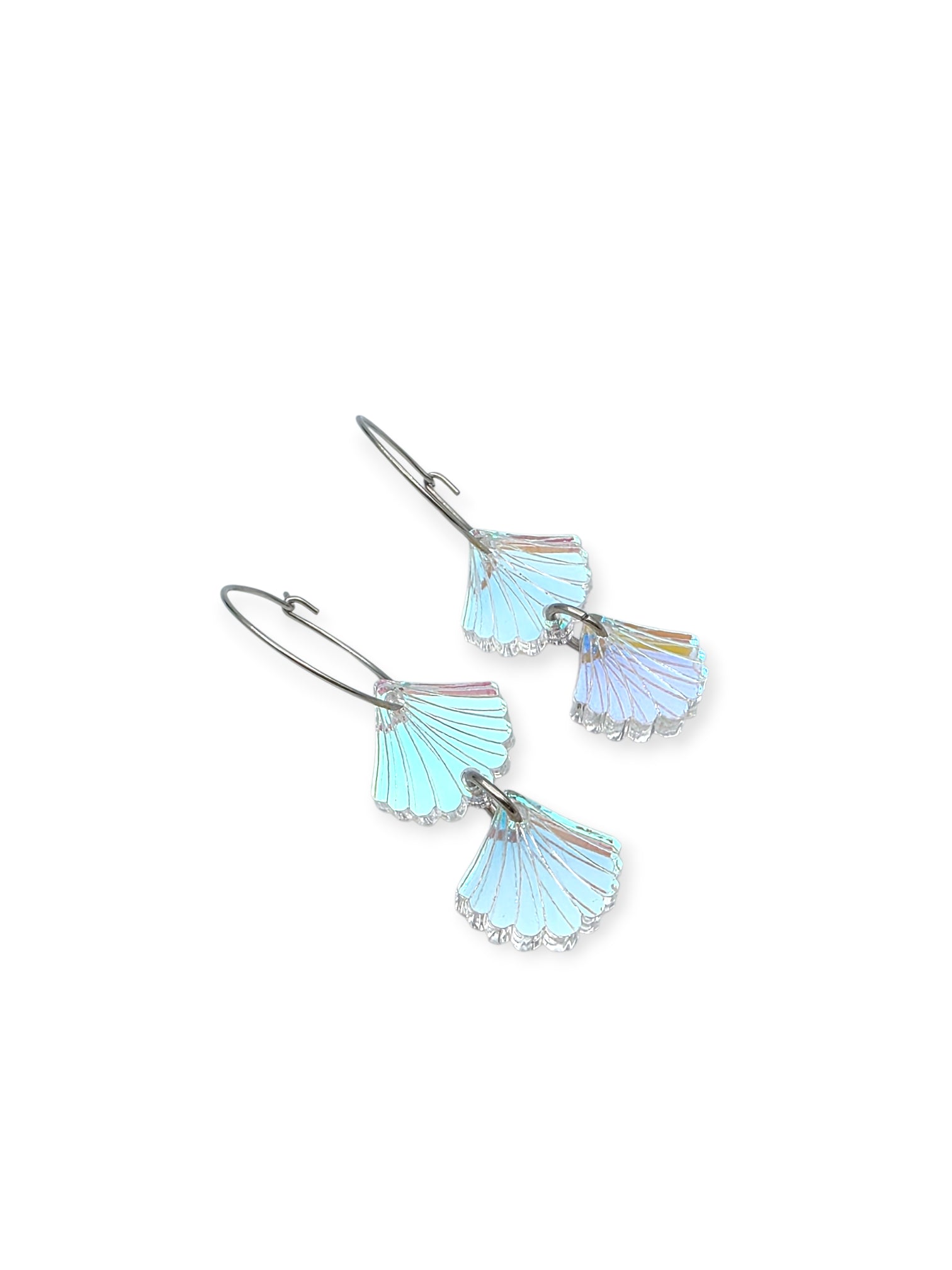 Ruffle Army korvakorut Mini Seashell Double, clear