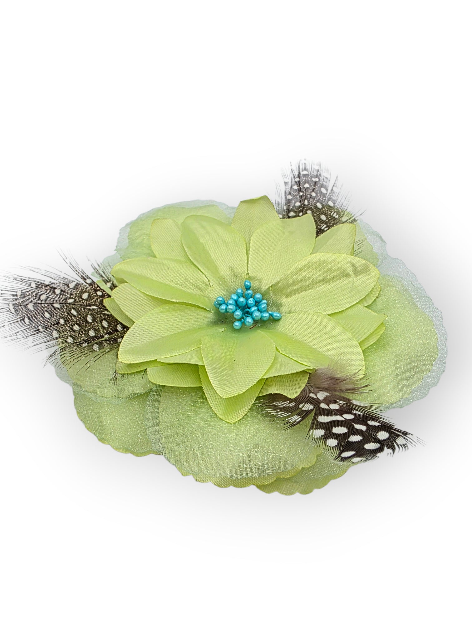 Iso kukka hiuksiin, vaalea lime