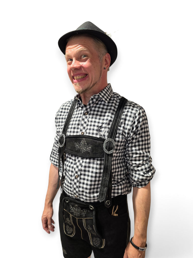 Aidot Oktoberfest Lederhosen nahkahousut, musta