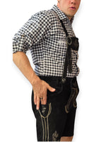 Aidot Oktoberfest Lederhosen nahkahousut, musta