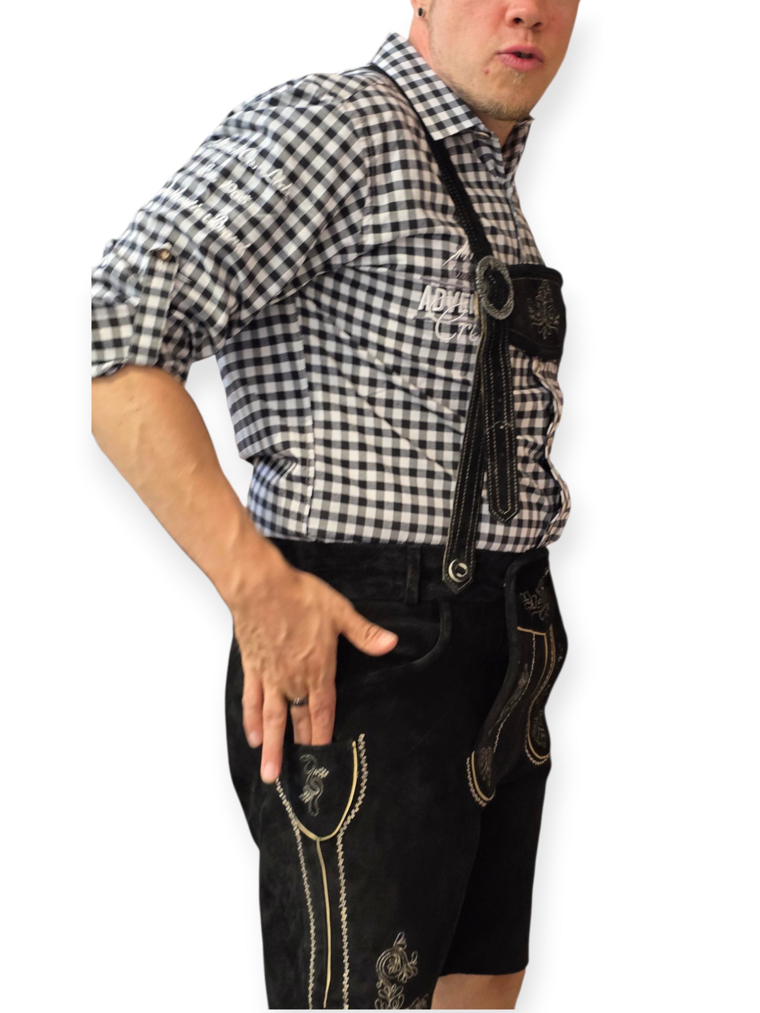 Aidot Oktoberfest Lederhosen nahkahousut, musta