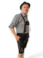 Aidot Oktoberfest Lederhosen nahkahousut, musta
