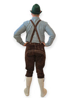 Aidot Oktoberfest Lederhosen nahkahousut, pitkälahkeinen ruskea