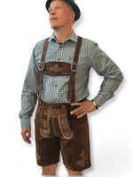 Oktoberfest ruudullinen kauluspaita Premium, vihreä (M-5XL)