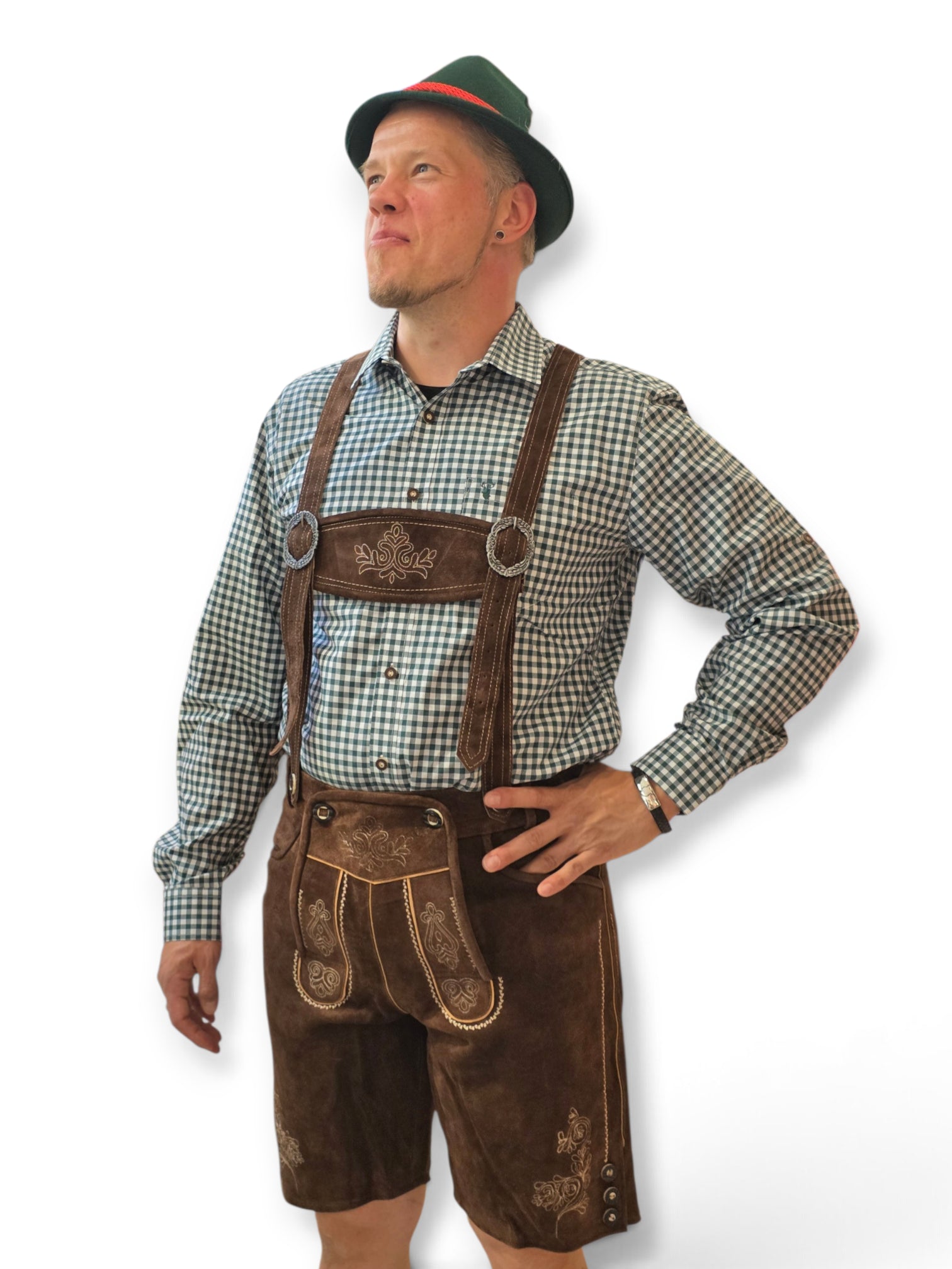 Aidot Oktoberfest Lederhosen nahkahousut, ruskea