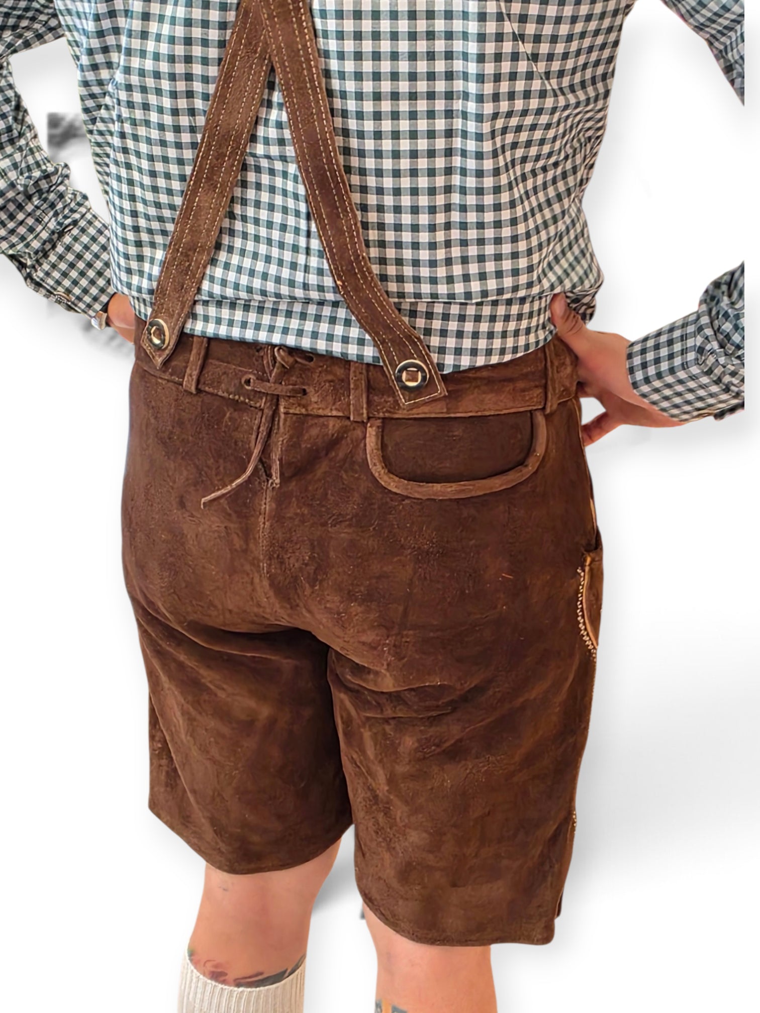 Aidot Oktoberfest Lederhosen nahkahousut, ruskea