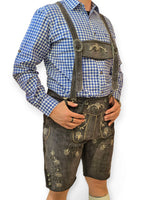 Oktoberfest ruudullinen kauluspaita Premium, sininen (M-5XL)