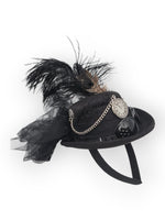 Steampunk minihattu, musta